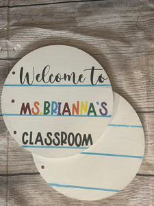 Classroom welcome signs 12”